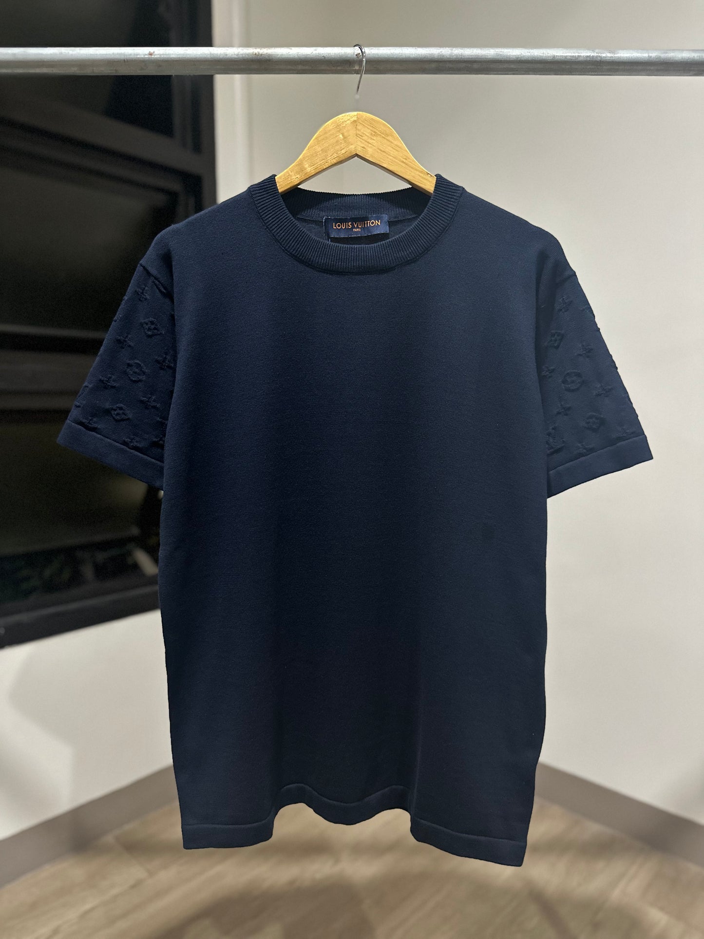 Louis Vuitton Short-Sleeved Cotton Crewneck (Navy)