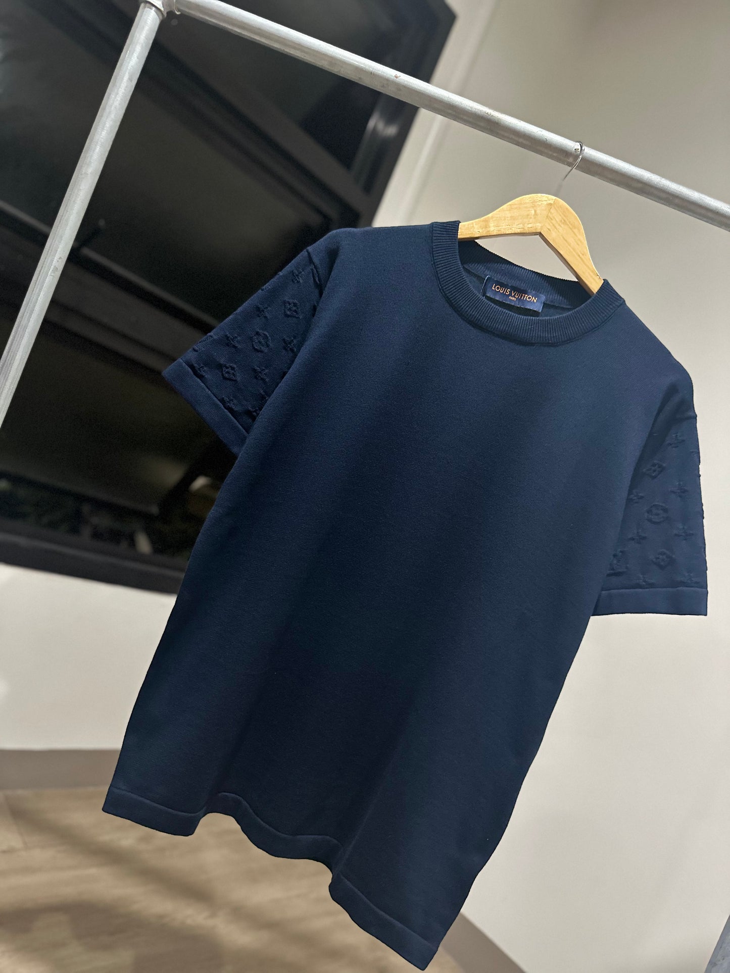 Louis Vuitton Short-Sleeved Cotton Crewneck (Navy)