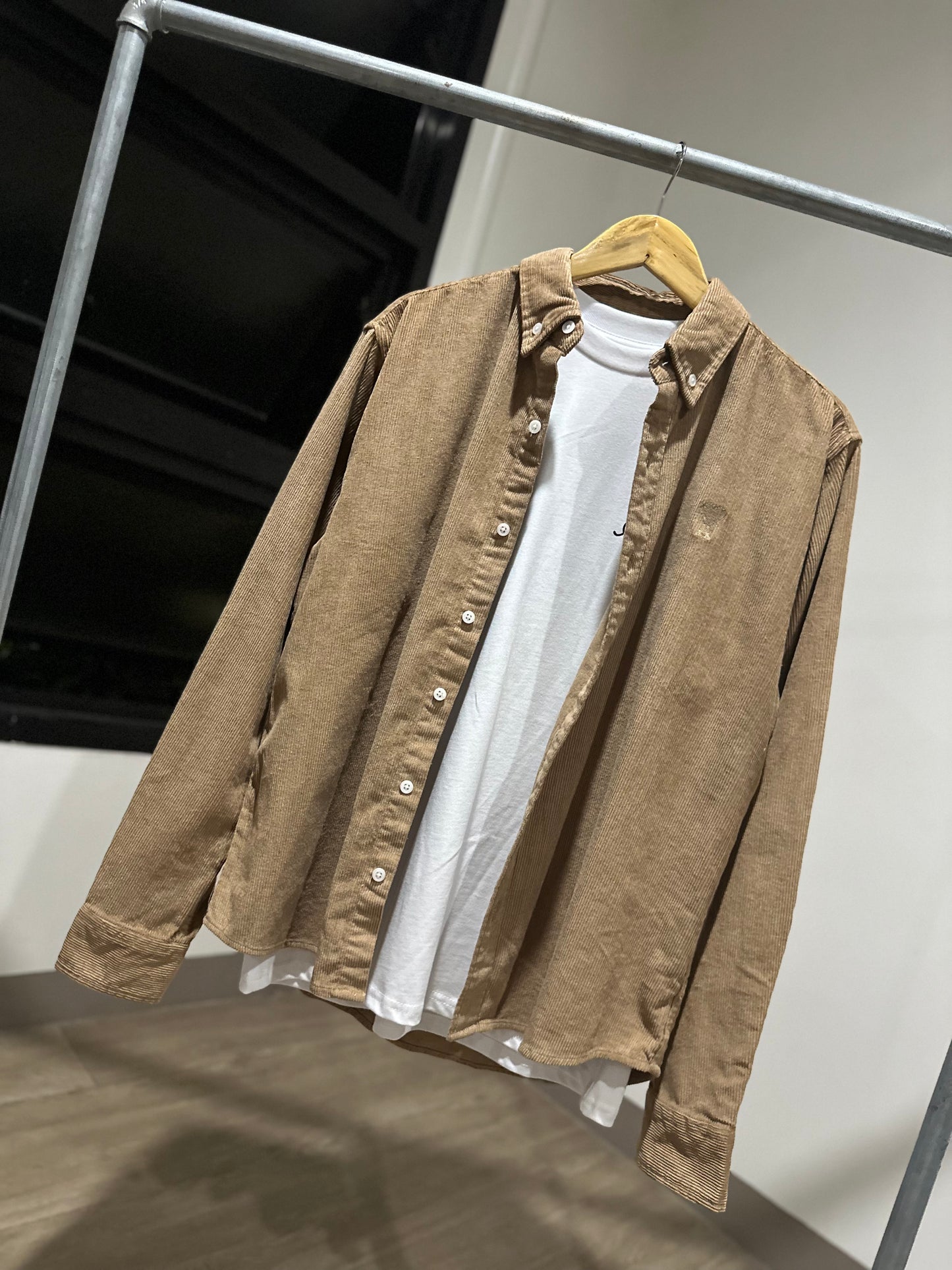 AMI Paris Corduroy Long-Sleeve (Khaki)